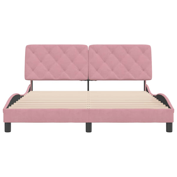 Bettgestell Rosa Samt 160x200 cm