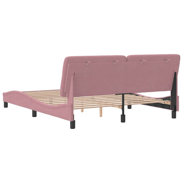 Bettgestell Rosa Samt 160x200 cm