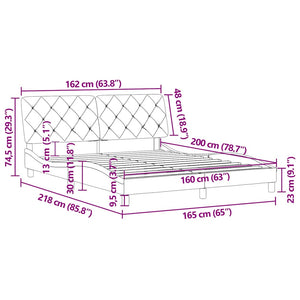 Bettgestell Rosa Samt 160x200 cm