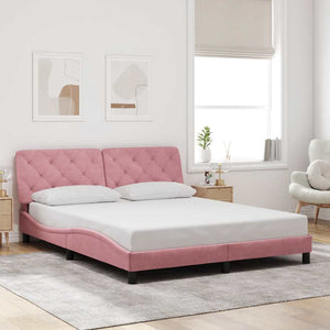 Bettgestell Rosa Samt 160x200 cm
