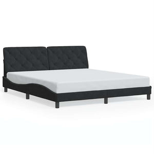 Bettgestell Schwarz Samt 180x200 cm