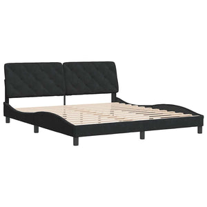 Bettgestell Schwarz Samt 180x200 cm