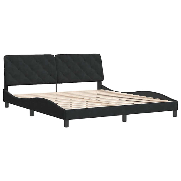 Bettgestell Schwarz Samt 180x200 cm