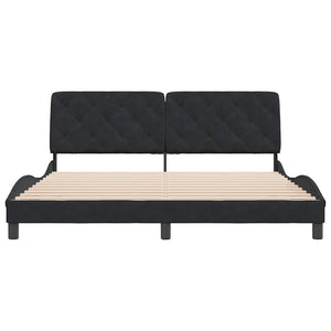 Bettgestell Schwarz Samt 180x200 cm
