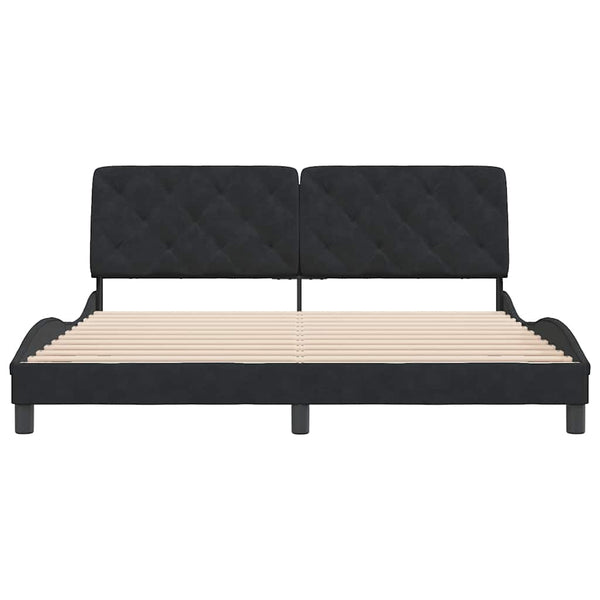 Bettgestell Schwarz Samt 180x200 cm