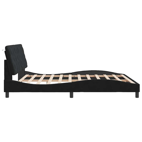 Bettgestell Schwarz Samt 180x200 cm