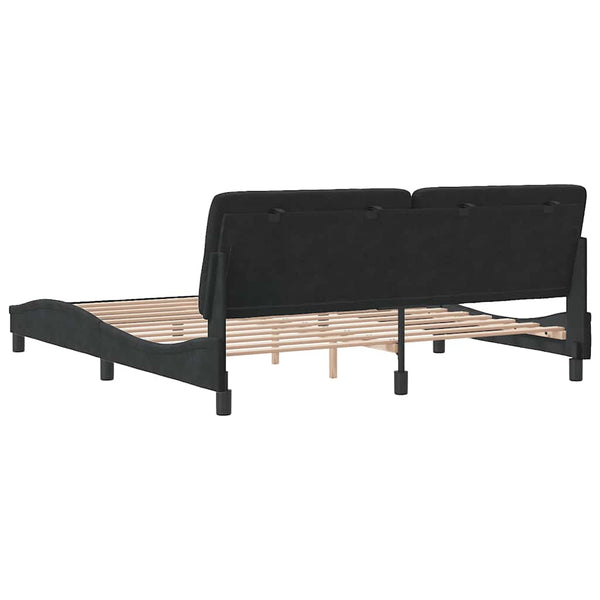 Bettgestell Schwarz Samt 180x200 cm