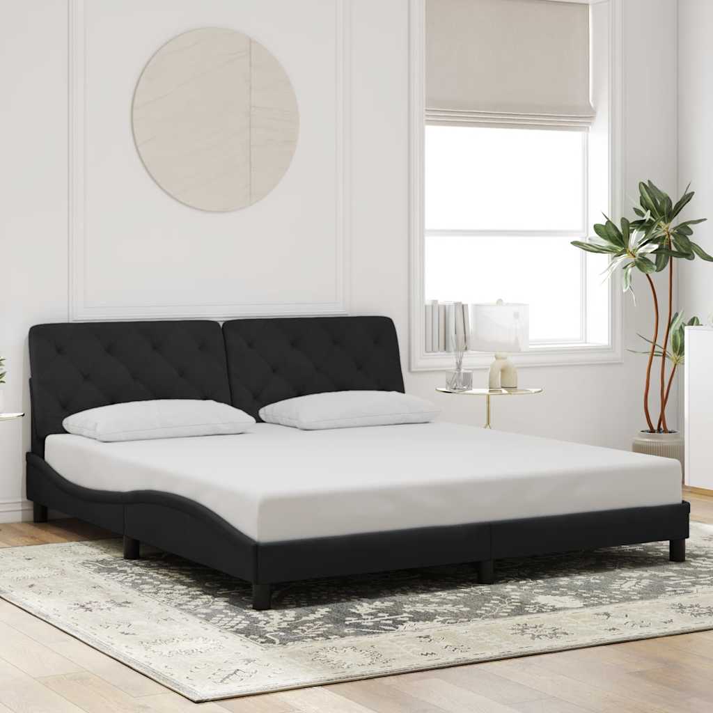 Bettgestell Schwarz Samt 180x200 cm