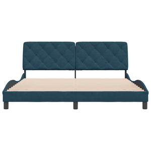vidaXL Cadre de lit sans matelas Bleu 180x200 cm Velours