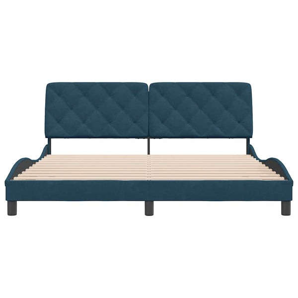 vidaXL Cadre de lit sans matelas Bleu 180x200 cm Velours