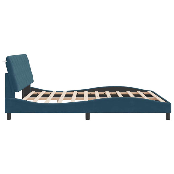 vidaXL Cadre de lit sans matelas Bleu 180x200 cm Velours
