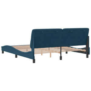 vidaXL Cadre de lit sans matelas Bleu 180x200 cm Velours