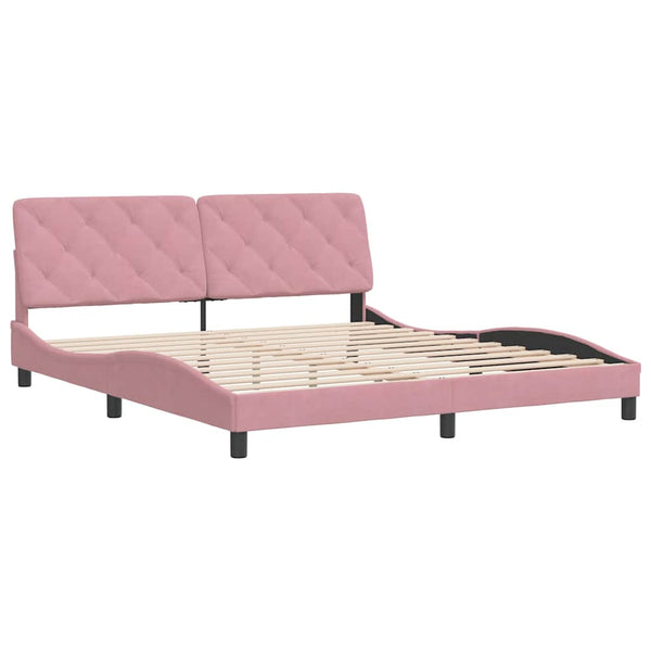 Bettgestell Rosa Samt 180x200 cm