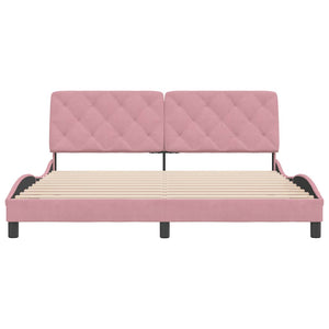 Bettgestell Rosa Samt 180x200 cm