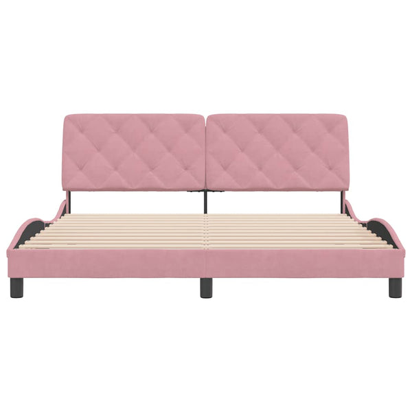 Bettgestell Rosa Samt 180x200 cm