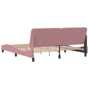 Bettgestell Rosa Samt 180x200 cm