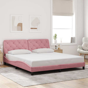 Bettgestell Rosa Samt 180x200 cm