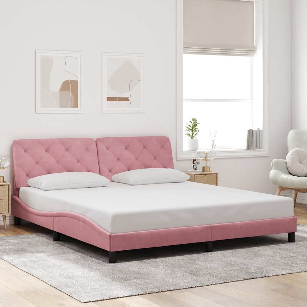 Bettgestell Rosa Samt 180x200 cm