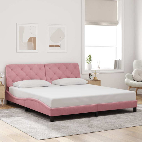 Bettgestell Rosa Samt 180x200 cm