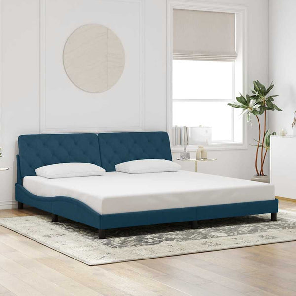 Bettgestell Blau 200x200 cm Samt