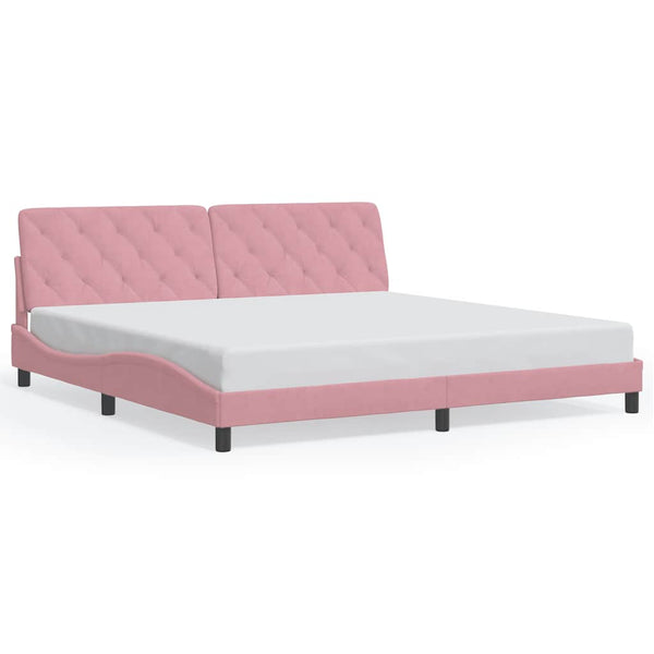 Rosa Samt Bettgestell 200x200 cm