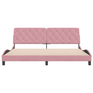 Rosa Samt Bettgestell 200x200 cm