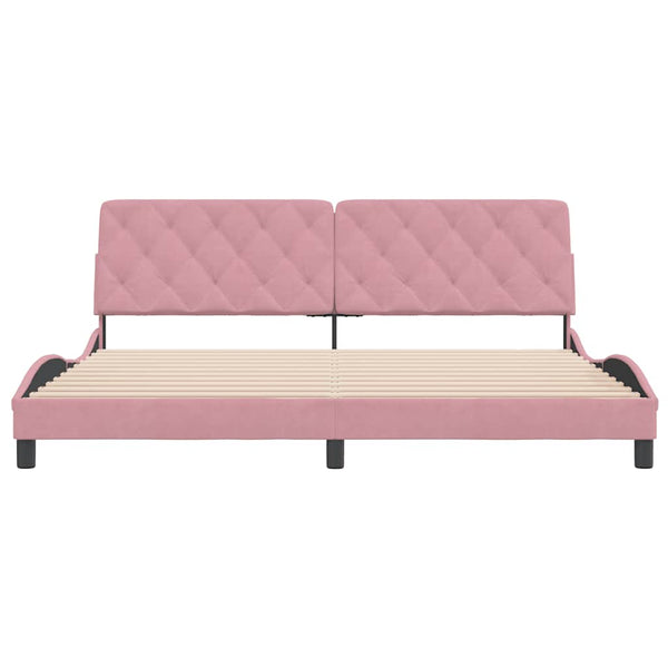 Rosa Samt Bettgestell 200x200 cm