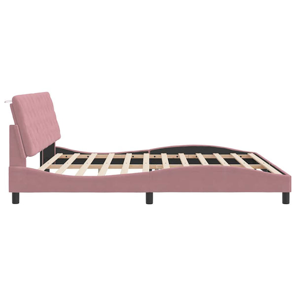 Rosa Samt Bettgestell 200x200 cm