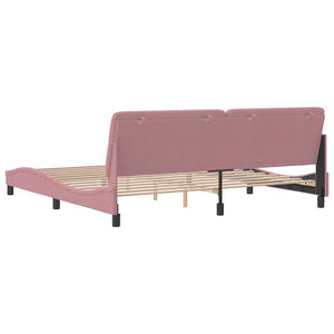 Rosa Samt Bettgestell 200x200 cm