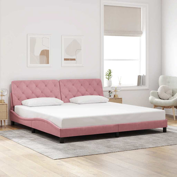 Rosa Samt Bettgestell 200x200 cm
