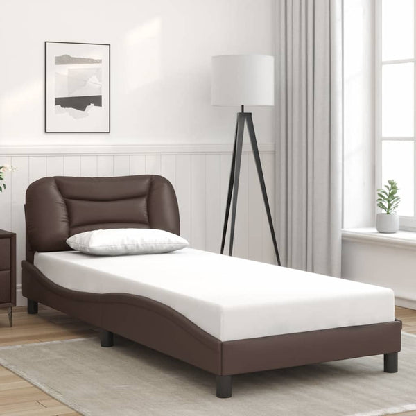 Bettgestell Braun 80x200 cm Kunstleder