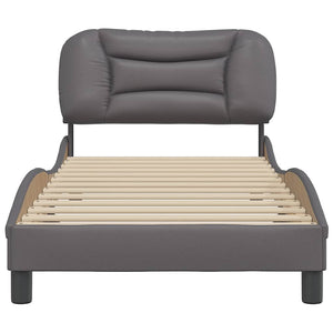 Bettgestell Grau 80x200 cm Kunstleder