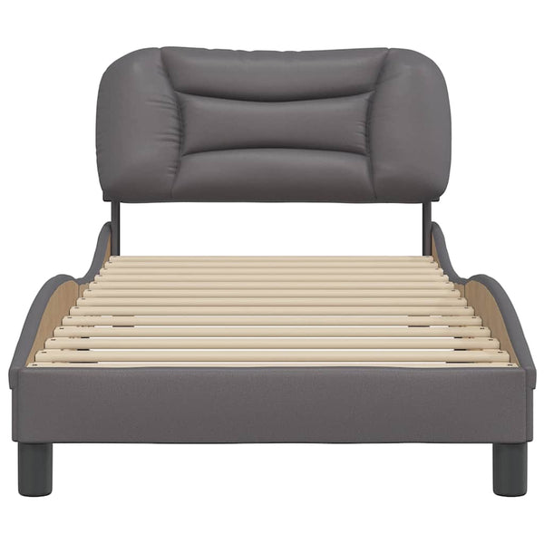 Bettgestell Grau 80x200 cm Kunstleder