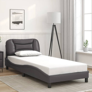 Bettgestell Grau 80x200 cm Kunstleder