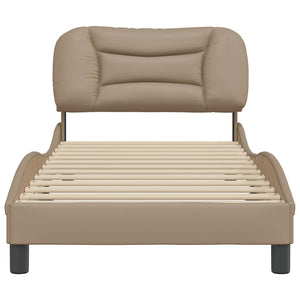 Bettgestell 80x200 cm Cappuccino-Braun Kunstleder