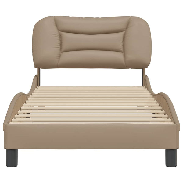 Bettgestell 80x200 cm Cappuccino-Braun Kunstleder