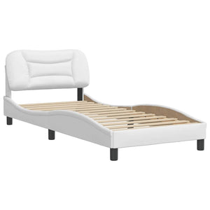 vidaXL Cadre de lit sans matelas « Hvar » blanc 90x190 cm en similicuir