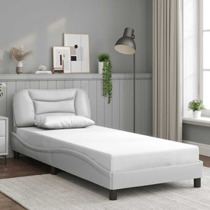 vidaXL Cadre de lit sans matelas « Hvar » blanc 90x190 cm en similicuir