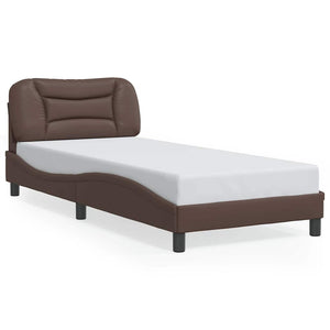 Bettgestell Braun 90x190 cm Kunstleder