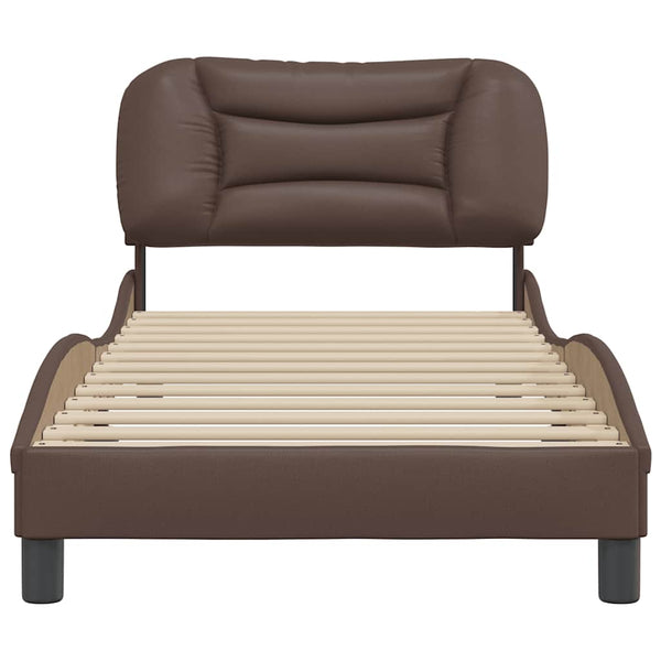 Bettgestell Braun 90x190 cm Kunstleder