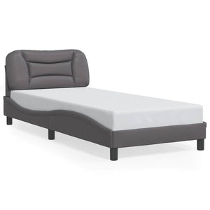 Bettgestell Grau 90x190 cm Kunstleder