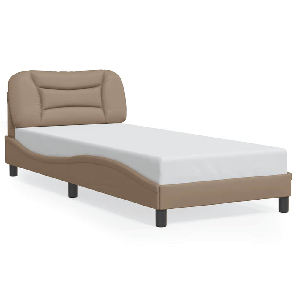 vidaXL Cadre de lit sans matelas « Hvar » marron cappuccino 90x190 cm similicuir