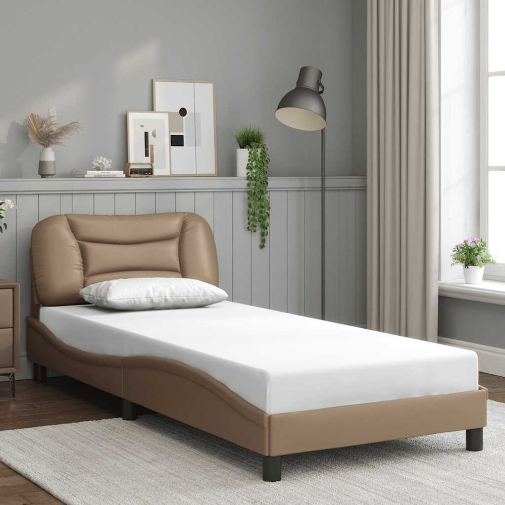 vidaXL Cadre de lit sans matelas « Hvar » marron cappuccino 90x190 cm similicuir