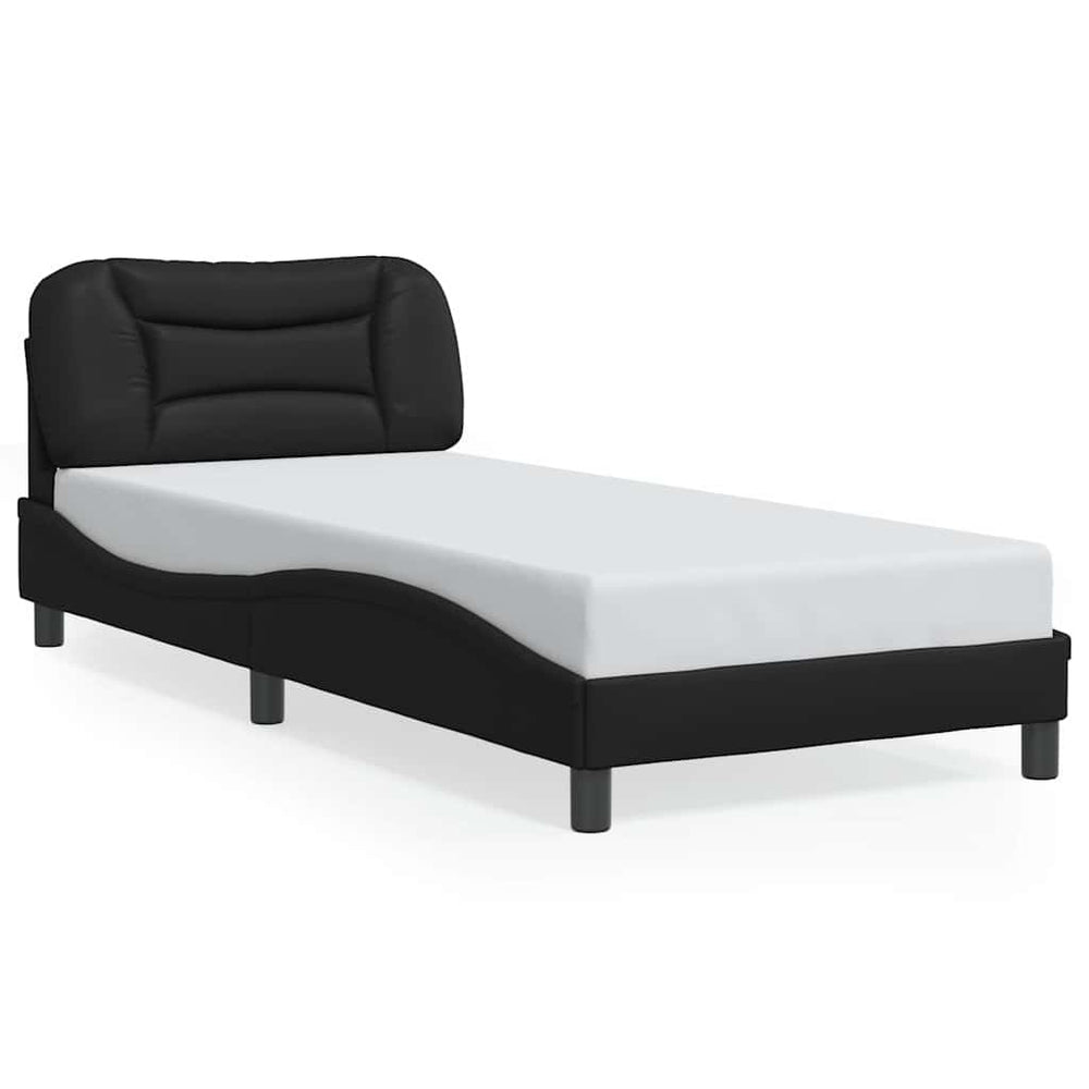 vidaXL Bed Frame without Mattress "Hvar" Black 90x200 cm Faux Leather