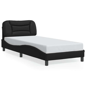 vidaXL Cadre de lit sans matelas « Hvar » noir 90x200 cm similicuir