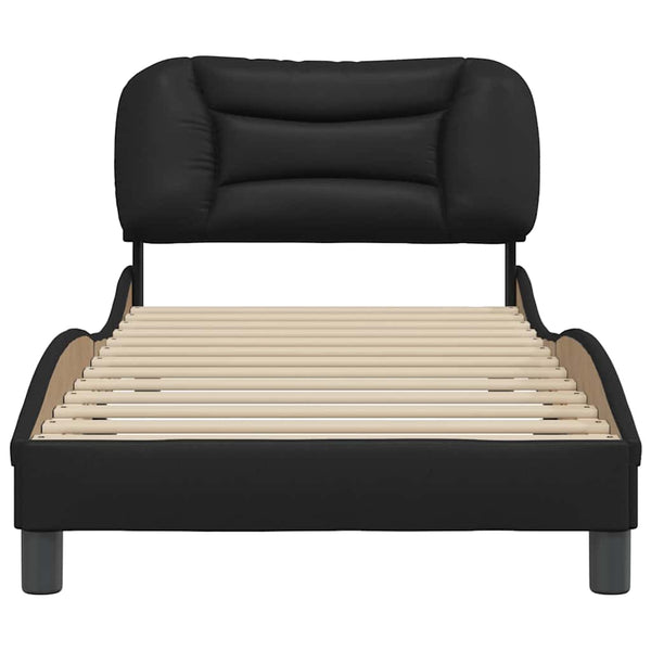 vidaXL Cadre de lit sans matelas « Hvar » noir 90x200 cm similicuir