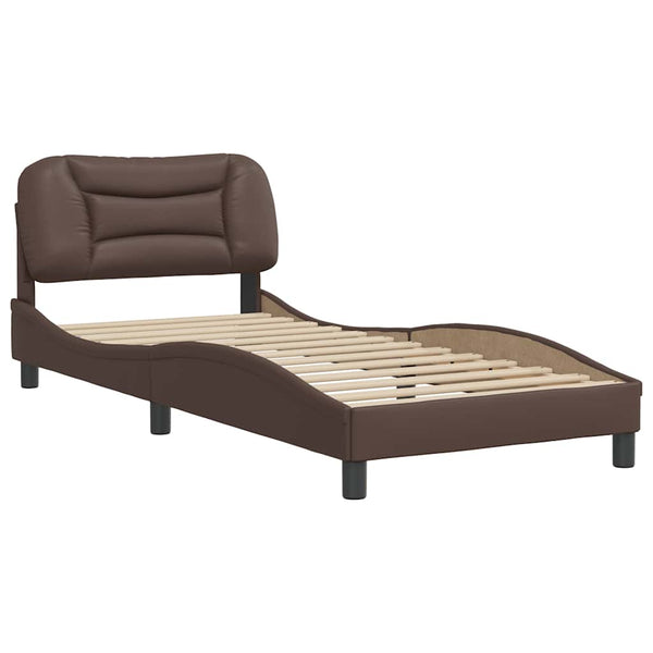 Bettgestell Braun 90x200 cm Kunstleder
