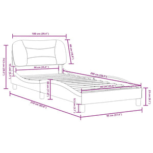 Bettgestell Braun 90x200 cm Kunstleder