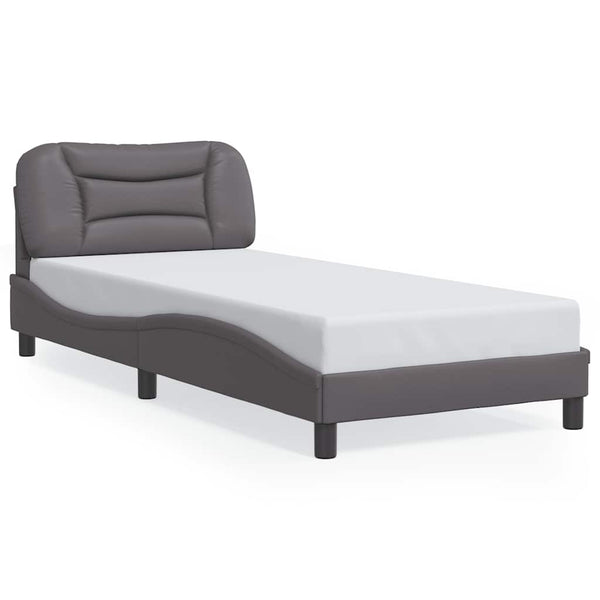 vidaXL Cadre de lit sans matelas "Hvar" gris 90x200 cm similicuir