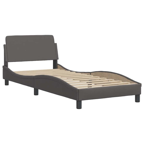 vidaXL Cadre de lit sans matelas "Hvar" gris 90x200 cm similicuir
